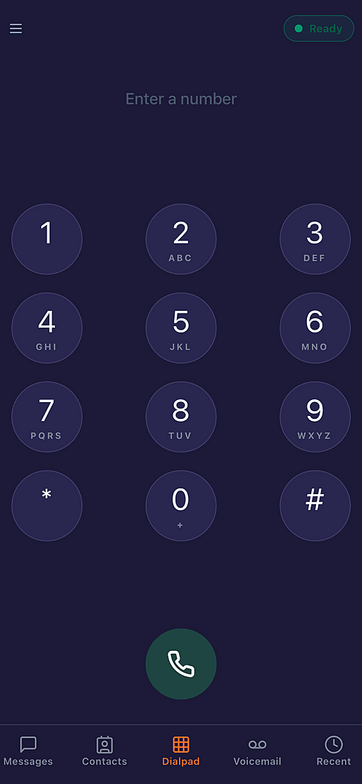 CRMLink mobile dialer keypad
